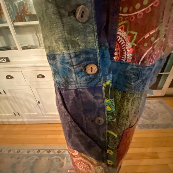 NWT Rising International Patchwork Overalls Made in Nepal - Picture 13 of 15